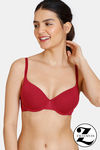 Zivame Beautiful Basics Padded Wired Medium Coverage T-Shirt Bra - Beet Red — thumbnail 1